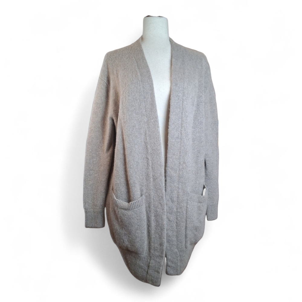 Vince 100% Cashmere Front Pocket Open Front Sweater Heather Grey XS/TP